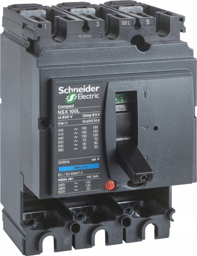 Ndërprerës qarku Schneider Electric Compact NSX100B LV429014, 100A, 690V AC, i zi