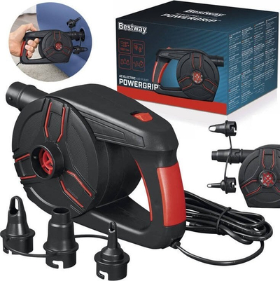 Pompa elektrike Bestway PowerGrip, për fryrje dhe zbrazje, me 3 adapterë, gri