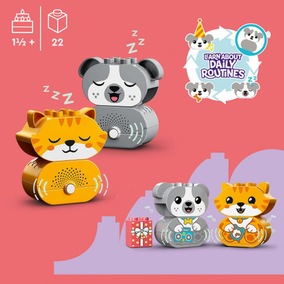 Set lodër LEGO® DUPLO® 10977 My first puppy and kitten making sounds, 22 pjesë