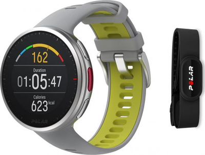 Ora sportive Polar Vantage V2, GPS, me sensor zemre H10, gri lime