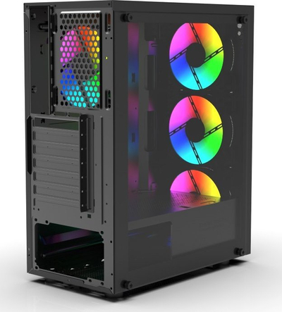 Куќиште за компјутер Inca EMG-15XN, MIDI Tower, ATX micro ATX Mini ATX, црно
