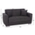 Divan-krevat dykësh HM3241.03, mekanizëm click-clack, 153x87x77cm, gri i errët