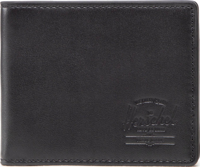 Portofol Herschel Hank Leather RFID, lëkurë natyrale, një madhësi, i zi
