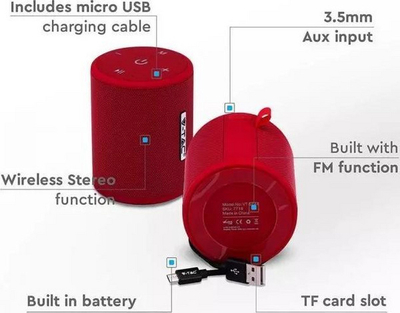 Altoparlant V-TAC VT-6244, i kuq