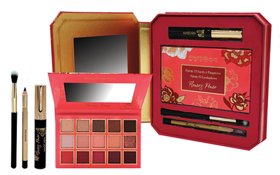 Set kozmetik Parisax Intense Look, paletë hijesh për sy + maskarë për qerpikë + laps për sy + furçë për hije të syve