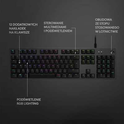 Tastierë Logitech G512 GX Linear (920-009370), RGB, e zezë