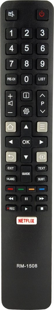 Pilot televizori Lamex RM-L1508, universal për Thomson TCL SMART, buton Netflix, i zi