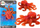 Lodër figurine Orange Sea World oktapod, prej gome, i butë, portokalli