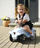 Makine lodër ride-on BIG Bobby Car Classic Blowball, 4 rrota, bori mekanike, blu e çelët