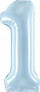 Balonë folie Partydeco numri 1, 72cm, blu e çelët
