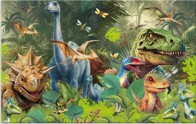 Mbrojtëse tavoline HERMA Dino World, 55 x 35 cm, set 3 copë, shumëngjyrëshe