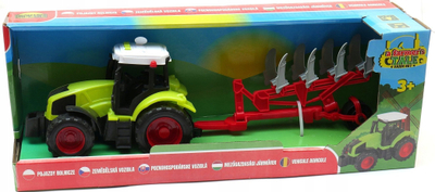 Loje traktor Dromader 02983, me zë e drita, me rimorkio plug, jeshil