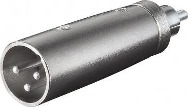 Adapter audio Wentronic XLR 006, XLR 3-pin mashkull në RCA mashkull, metalik