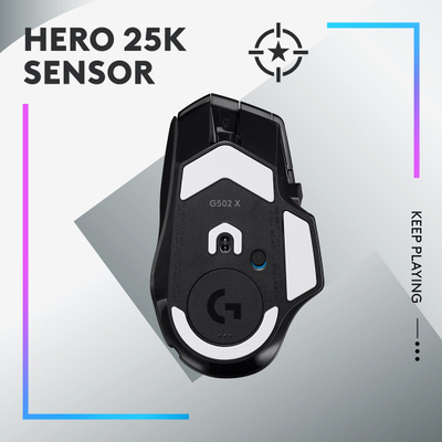 Гејминг глушец Logitech G502 X Plus, безжичен, RGB, црн