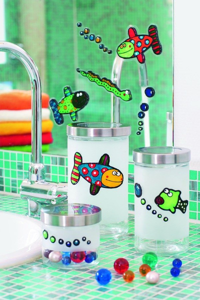 Bojë dekorative për xhama Marabu Fun &amp; Fancy, 80 ml, që ndriçon në errësirë, e verdhë