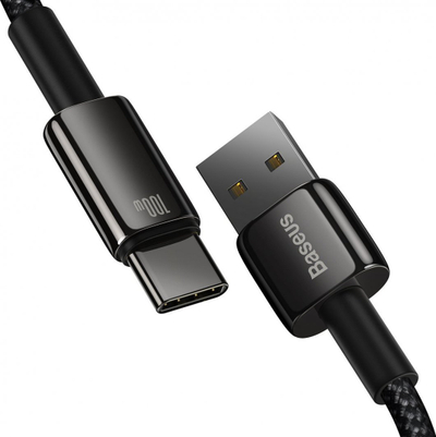 Kabllo karikimi Baseus USB në USB Type C, 100W, 2m, i zi