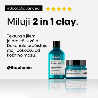 Shampo për flokë L´Oréal Professionnel Scalp Advanced (Anti-Oiliness 2-in-1 Clay), 250 ml