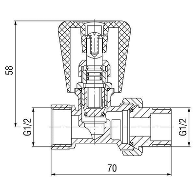 Valvul radiatori Ferro ZG2Y, 1/2", e drejtë, metalike