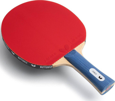 Raketë pingpongu Butterfly Force, për lojtarë të fortë, dorezë e futur nga brenda, e kuqe