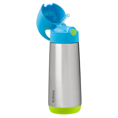 Shishe termike b.box Emerald Forest, 500ml, me pipë, çelik inox argjendi me jeshile
