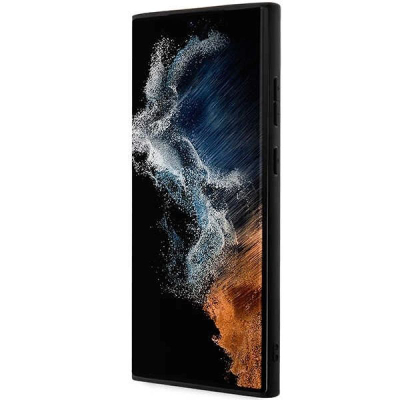 Këllëf telefoni Ferrari Hot Stamp për Samsung Galaxy S23 Ultra, polikarbonat TPU, mbron anët, i zi