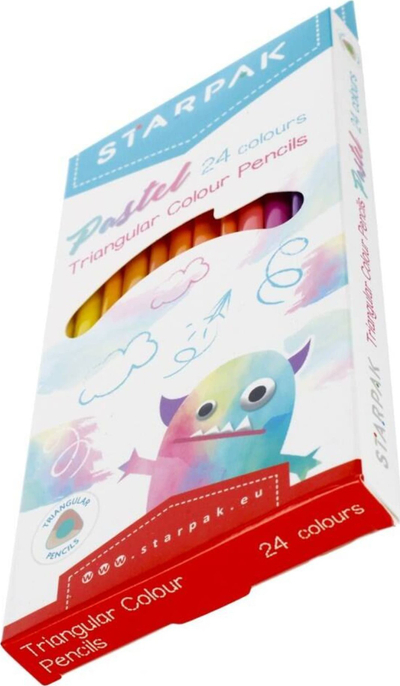 Lapsa me ngjyra Starpak Pencils TRI Pastel, set 24 copë, shumëngjyrëshe