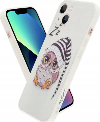 Mbulesë telefoni MX Owl Sleepy për iPhone 13 Pro Max, silikoni, bezhë
