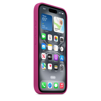 Apple iPhone 16 Silicone Case with MagSafe, Fuchsia (Seasonal)