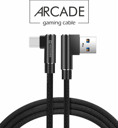 Kabllo të dhënash Swissten Arcade, USB A në USB C, 1.2m, gri