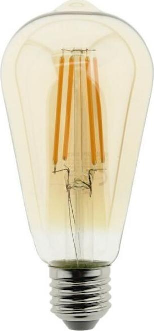 Llambë LED Blaupunkt ST64, 8W E27, me dritë që rregullohet, xham amber