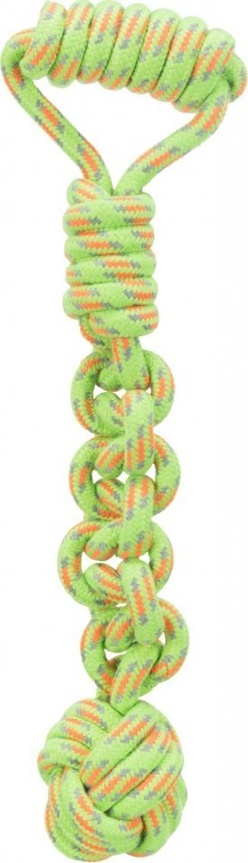 Lodër për qen TRIXIE Knot Ball on Rope, top me litar, 8/38 cm, shumëngjyrëshe