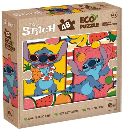 Puzzle Lisciani Giochi Disney Eco-Puzzle Mini Stitch, 48 copa, shumëngjyrësh