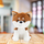 Loder pelushi Plush Mascot Shiba Inu, qenush i vogel 20cm, i bardhe kafe