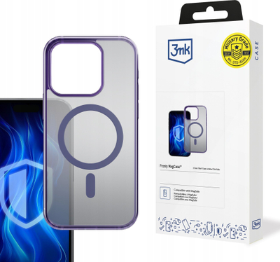 Mbulesë telefoni 3MK Frosty MagCase për iPhone 16 Pro Max, kompatibile MagSafe, matte, vjollcë