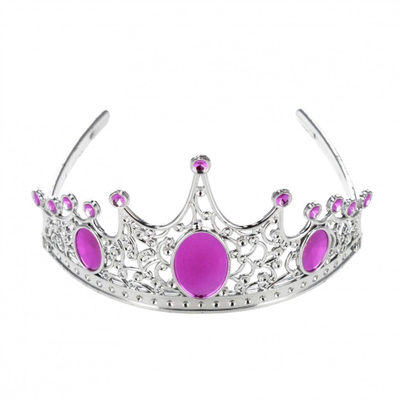 Set princesh lodër Mega Creative Beauty Set Princess, kurorë dhe bizhuteri, për fëmijë 3+, argjendtë me gurë rozë