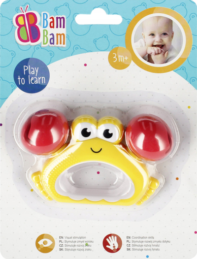 Lodër që rrotullohet BamBam Little Crab, për beba 3m+, me shumë ngjyra