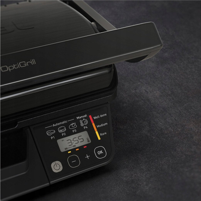 Grill elektrik Tefal OptiGrill GC7P08, 2000W, me programe automatike, ngjyrë e zezë