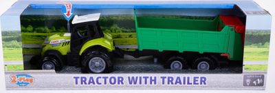 Traktor lodër 2-Play me rimorkio, me dritë edhe zë, jeshil