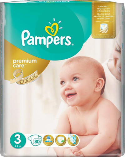 Pelena Pampers Premium Care 3 (Midi), 5-9 kg, 80 copë