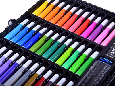 Set vizatimi Art ZA3889, 150 copa, valixhe me zinxhir, e zezë