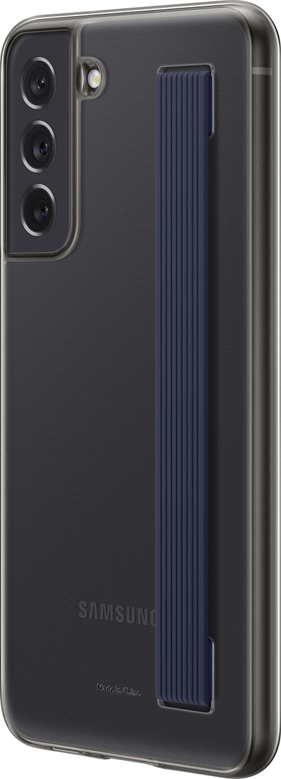 Mbulesë Samsung Slim Strap Cover për Galaxy S21 FE, material Alcantara, gri e errët