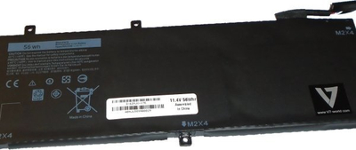 Bateri laptopi V7 D-62MJV-V7E, 56Wh, për Dell, e zezë