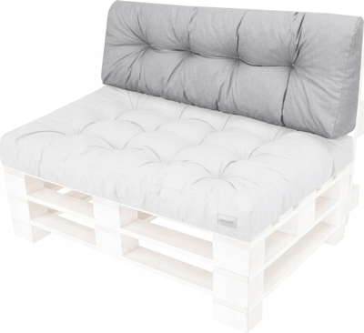 Jastëk shpine HOBBYGARDEN LEO, 120x40 cm, për divan me paleta, gri