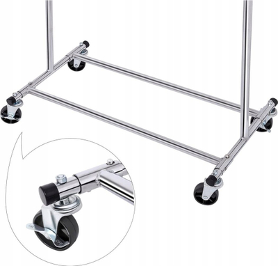 Varëse rrobash MobilRack Clothes Rack, me rrota, me dy shufra, e zezë