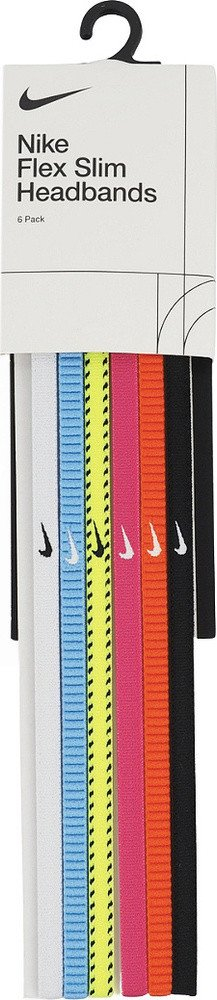 Lidhëse flokësh Nike Flex Classic Slim, set me 6 copë, neon e verdhë, rozë neon