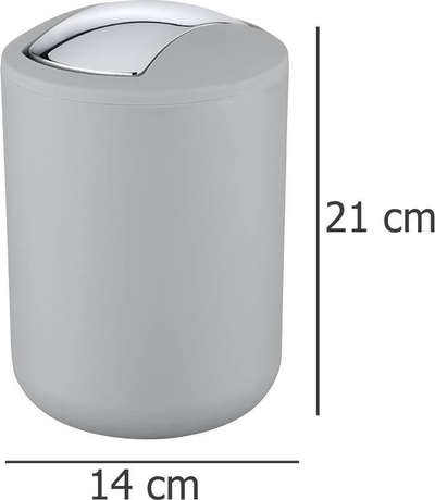 Канта за отпадоци Wenko Brasil, 2L, пластика, сива