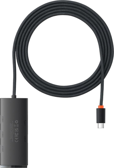 HUB USB Type-C Baseus WKQX030501, 4x USB 3.0, kabllo 2m, i zi