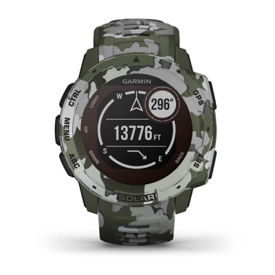 Smartwatch Garmin Instinct Solar Camo, GPS, karikim me diell, jeshile kamuflazh