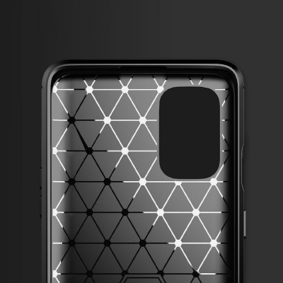 Kapak telefoni Oppo A52 Carbon, silikon i butë, anti-goditje, i zi