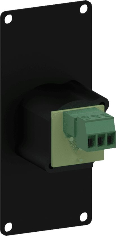 Modul paneli audio Caymon CASY122, lidhës XLR mashkull, montim me terminal bllok, ngjyrë e zezë